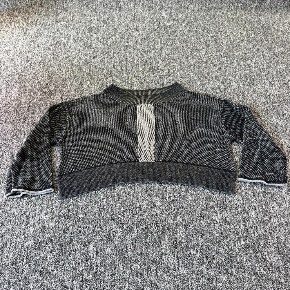 Olivia By Habitat Cropped Sweaters Womens Large Black White Cotton Boat Neck